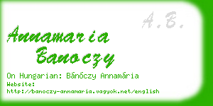 annamaria banoczy business card